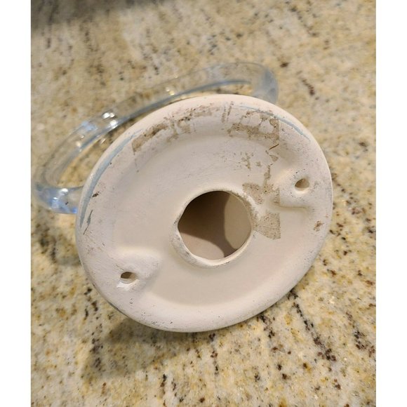 Vintage Flower Pink Blue Ceramic Porcelain Bathroom Towel Holder Clear Ring - Picture 9 of 12